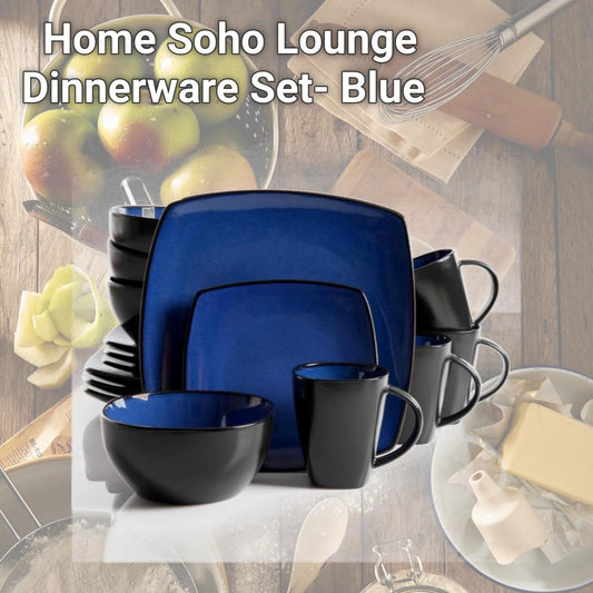 Home Soho Lounge Dinnerware Set- Blue