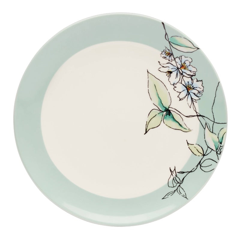 12-Piece Botanica Dinnerware Set for 4, Floral Design Plates Bowls Mugs, Complete Service for Family Dining, Dishwasher Safe Tableware Set for Home Ki